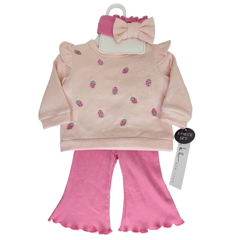 Nicole Miller New York Fleece Three Piece Set WLDE085N 0-3 Months NWT